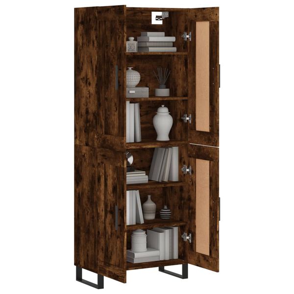 vidaXL Highboard Räuchereiche 69,5x34x180 cm Holzwerkstoff
