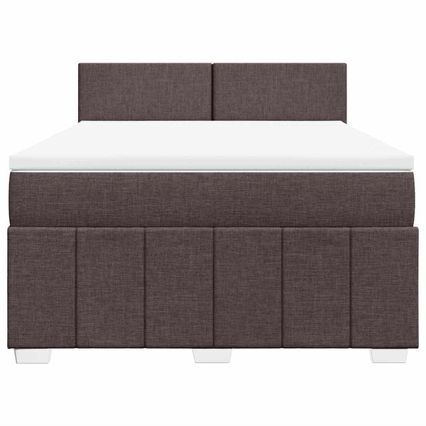 vidaXL Boxspringbett mit Matratze Dunkelbraun 140x190 cm Stoff
