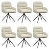 vidaXL Drehstuhl Esszimmer 6 stk. Kunstleder Creme 59 x 59,5 x 90 cm