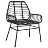vidaXL Garten Essgruppe 5 pcs Schwarz Poly-Rattan