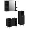 vidaXL Badezimmerm&ouml;bel-Set 3 stk. Schwarz 30 x 30 x 99,5 cm