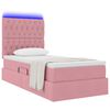 vidaXL Bett mit Stauraum und LED mit Matratze Rosa 90 x 200 cm Samt