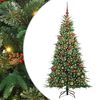 vidaXL K&uuml;nstlicher klappbarer Weihnachtsbaum Gr&uuml;n 180 cm PE und PVC