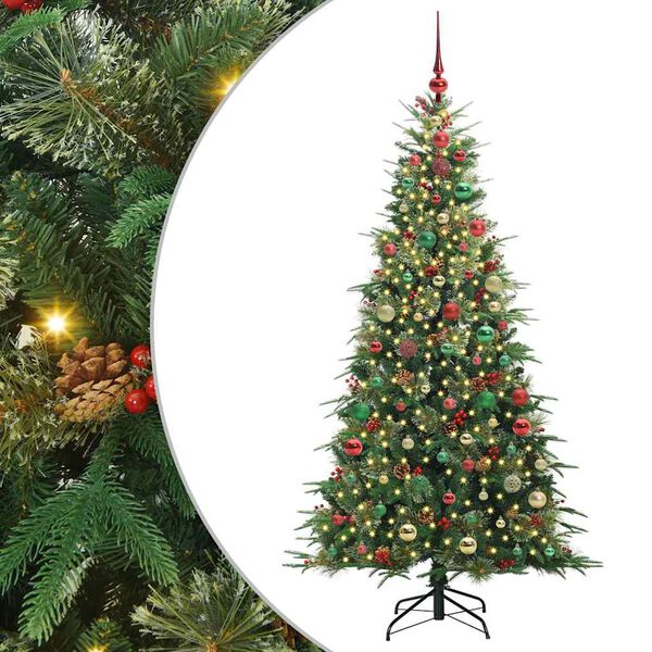vidaXL K&uuml;nstlicher klappbarer Weihnachtsbaum Gr&uuml;n 180 cm PE und PVC