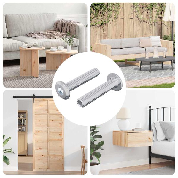 vidaXL Schraube mit Sperre Uni 2 pcs Silber M6 x 30 mm Stahl