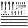 vidaXL Schiebetürbeschlag-Set 305 cm Stahl Schwarz