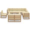 vidaXL 9-tlg Garten-Lounge-Set mit Kissen Honigbraun Massivholz Kiefer