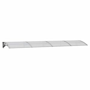 vidaXL T&uuml;rvordach Grau und Transparent 350x75 cm Polycarbonat