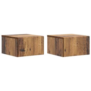 vidaXL Wandmontierter Nachttisch 2 pcs Altholz 33 x 34,5 x 20 cm