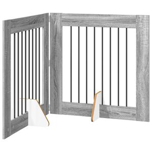 vidaXL Klappbares Hundetor mit St&auml;ndern 2 stk. Sonoma-Grau 160,5 cm