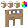 vidaXL LED-Kopfteil Artisan-Eiche 120x18,5x103,5 cm Holzwerkstoff