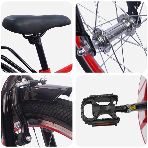 vidaXL Kinderfahrrad 18 Zoll f&uuml;r 5-7 Jahre alt Rot