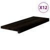 vidaXL Treppenstufen 12 Stk. Dunkelbraun 70x30x2 cm Massivholz Eiche