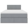 vidaXL Bett mit Stauraum und LED mit LED Hellgrau 120 x 190 cm Stoff