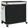vidaXL W&auml;schekorb mit Rollen Schwarz 60x35x60,5 cm Rattan