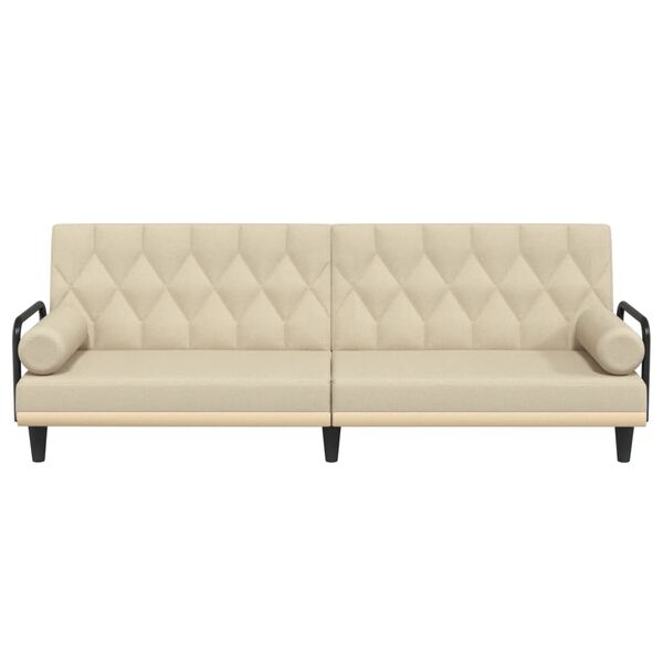 vidaXL Schlafsofa mit Armlehnen Creme Stoff