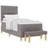 vidaXL Boxspringbett mit Kissen mit Kopfteil Taupe 200 x 80 cm Stoff