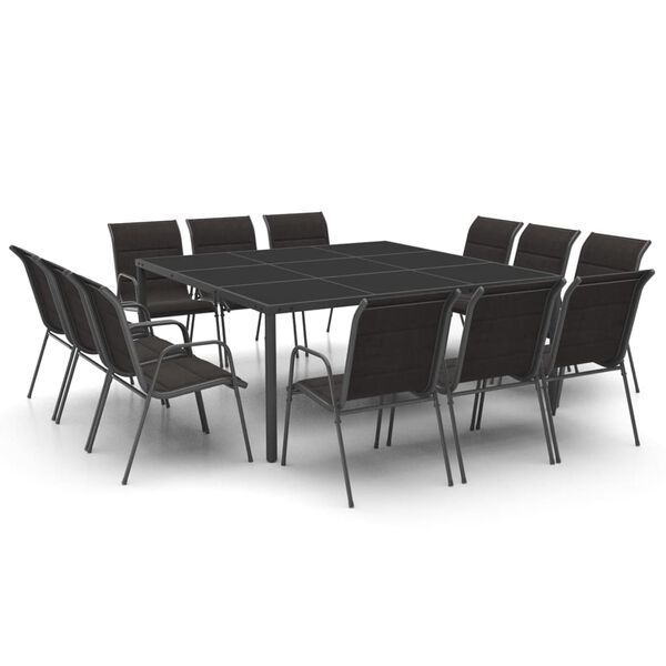 vidaXL 13-tlg. Garten-Essgruppe Stahl