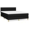 vidaXL Boxspringbett mit Matratze Schwarz 140x190 cm Stoff