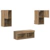 vidaXL TV-Wandregale Wandmontiert 4 pcs Artisan-Eiche Holzwerkstoff