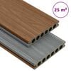 vidaXL WPC Terrassendielen mit Zubeh&ouml;r Braun und Grau 25 m&sup2; 4 m