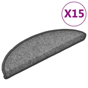 vidaXL Stufenmatten 15 Stk. 56x17x3 cm Dunkelgrau Halbrund