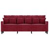 vidaXL 3-Sitzer-Sofa Weinrot 180 cm Samt