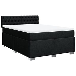 vidaXL Boxspringbett mit Matratze Schwarz 140x190 cm Stoff