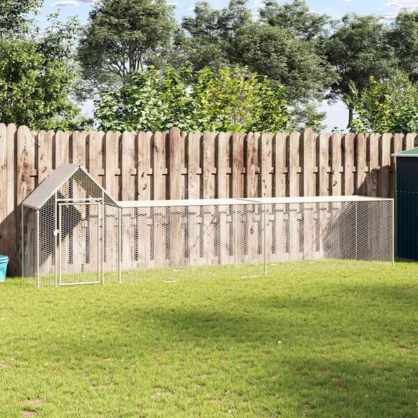 vidaXL Hühnerstall 5x1x1,5 m Verzinkter Stahl