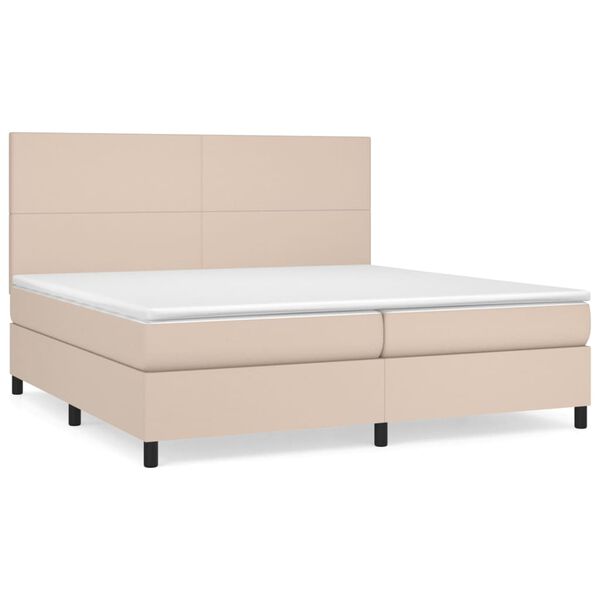 vidaXL Boxspringbett Matratze Cappuccino-Braun 200x200cm Kunstleder