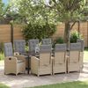 vidaXL Garten Essgruppe mit Kissen 9 pcs Beige Poly-Rattan