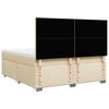 vidaXL Boxspringbett mit Matratze Creme 180x200 cm Stoff
