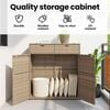 vidaXL Gartenschrank Beige 105x55x113 cm Poly Rattan