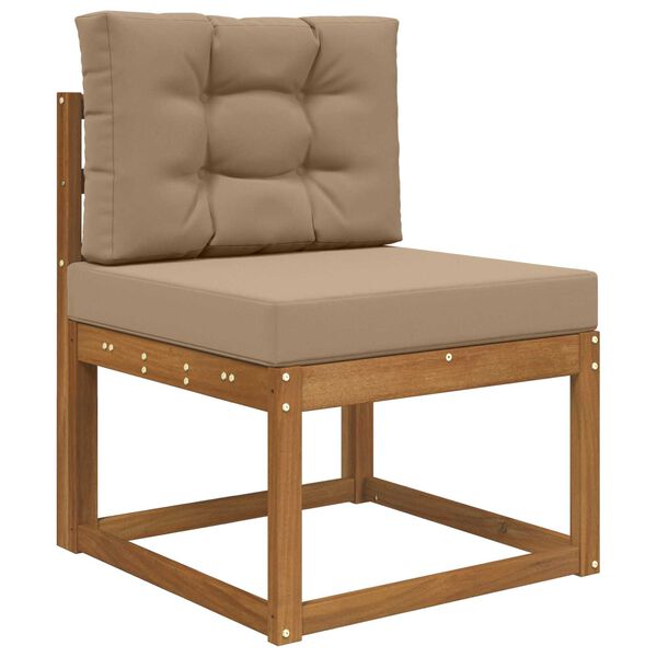 vidaXL Sofakissen f&uuml;r drau&szlig;en 2 pcs Taupe Polyester