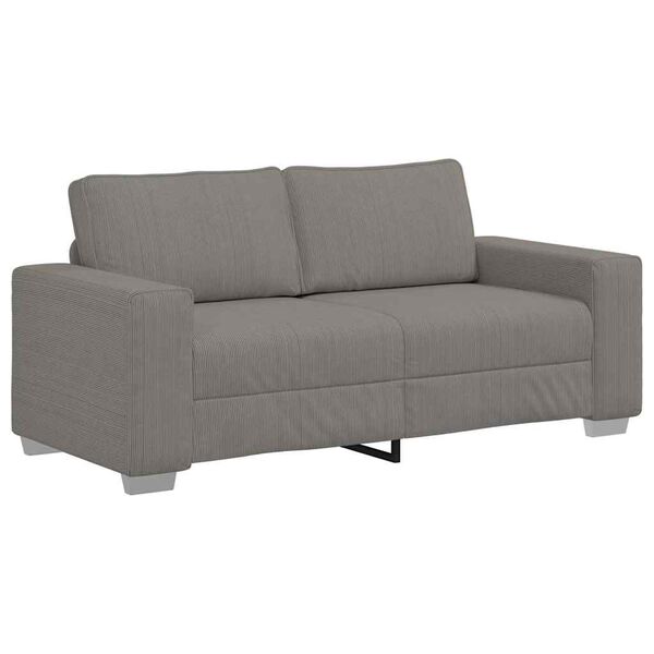 vidaXL Zweisitzer-Sofa Hellgrau 180x77x82 cm Cordstoff