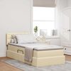 vidaXL Bett mit Stauraum und LED mit Matratze Creme 100 x 200 cm Stoff