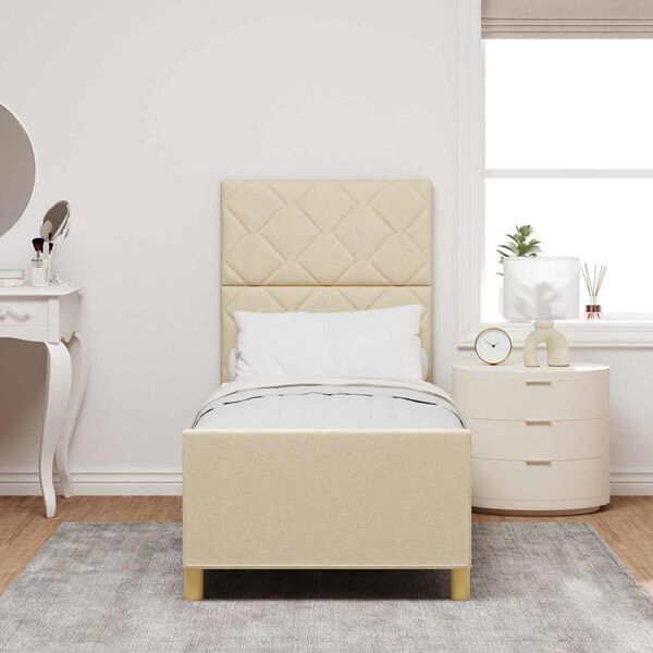 vidaXL Bettgestell mit Kopfteil Creme 80 x 200 cm Stoff