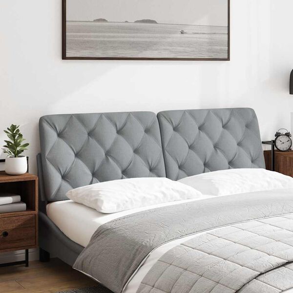 vidaXL Kopfteil-Kissen Hellgrau 160 cm Stoff