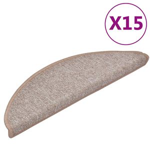 vidaXL Treppe Matten 15 Stk. 56 x 17 x 3 cm Non-Slip Hellbraun