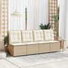 vidaXL Gartensofa mit Kissen Beige Poly Rattan