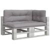 vidaXL Palettenkissen 3-tlg. Grau Stoff