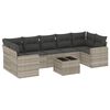 vidaXL 8-tlg. Garten-Sofagarnitur mit Kissen Hellgrau Poly Rattan