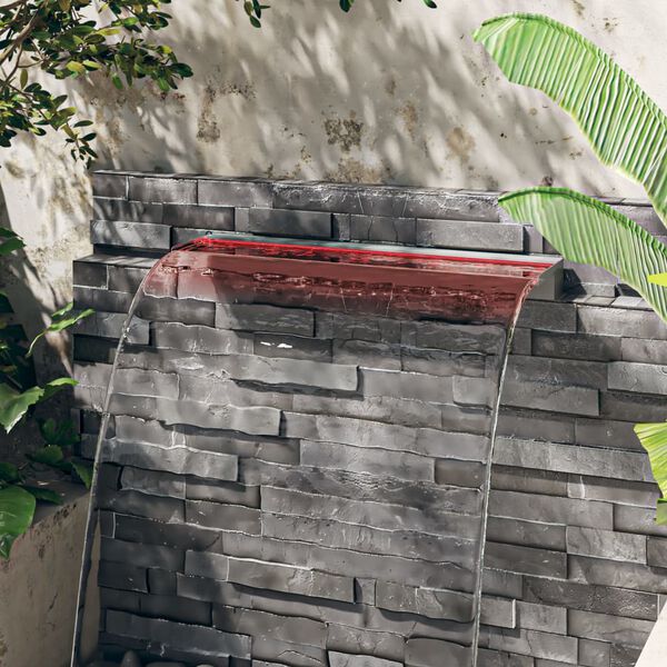 vidaXL Wasserfall-Element mit RGB LEDs Edelstahl 90 cm