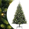 vidaXL K&uuml;nstlicher Klapp-Weihnachtsbaum mit 300 LEDs Gr&uuml;n 210 cm