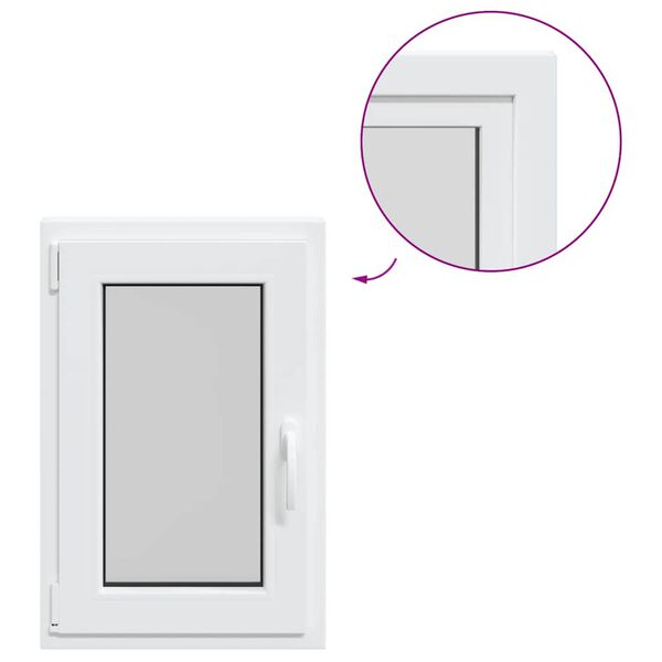 vidaXL Kellerfenster "RISOR" 50x75 cm Drehkipp DIN Links Weiß