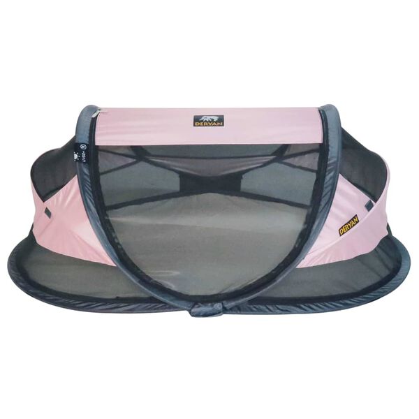 DERYAN Pop-Up-Reisebett Baby Luxe mit Moskitonetz Rosa