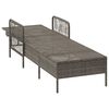 vidaXL Sonnenliege mit Kissen Grau 157 x 55 x 92cm Poly-Rattan