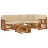vidaXL Sofagarnituren 6 pcs Natur und Beige Massivholz Akazie