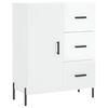 vidaXL Sideboard Hochglanz-Wei&szlig; 69,5x34x90 cm Holzwerkstoff