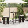 vidaXL Garten-Barhocker mit Kissen 2 Stk. Braun Poly Rattan